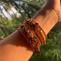 Ruby Matte Tear Drop Bangles