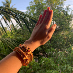 Ruby Matte Tear Drop Bangles