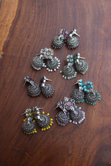 Colored Beaded Jhumkas