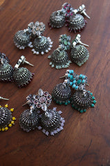 Colored Beaded Jhumkas