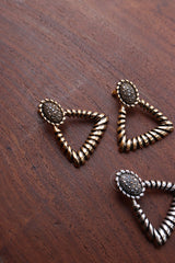 Rustic Triangle Line Earrings