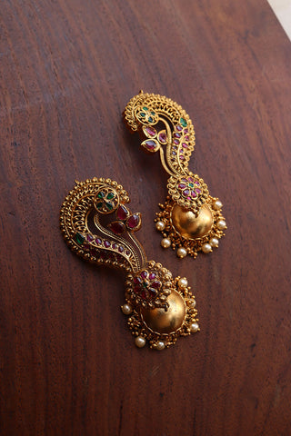 Flower Leaf Full Ear Jhumkas