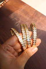 Set of 4 White Stone Bangles