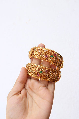 Set of 2 Peacock Jaali kadas