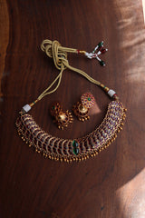 Ruby Green Oval Choker Set