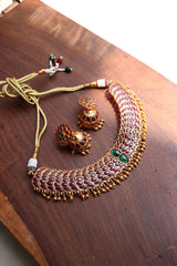 Ruby Green Oval Choker Set