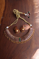 Ruby Green Oval Choker Set