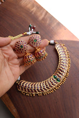 Ruby Green Oval Choker Set