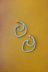 Blue Irregular Curve Earrings