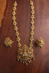 Intricate Lakshmi Peacock Pendant set