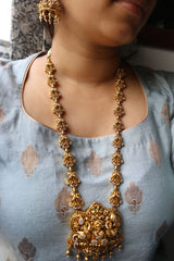Intricate Lakshmi Peacock Pendant set