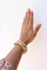Intricate AD Polki Flower Single Kada