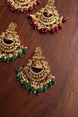 AD Matte Half Jhumka Chaand Earrings