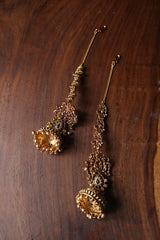 Peacock Intricate Jhumkas with Ear Chain