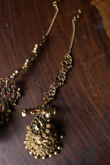 Peacock Intricate Jhumkas with Ear Chain