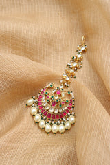 Kundan Big Pearl Drops Teeka