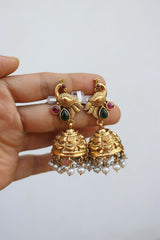 92.5 Silver Peacock Jhumkas