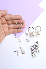 Set of 7 Link Earrings silver