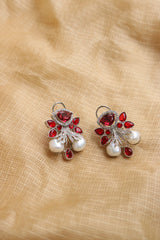 Red Baroque Tear Drop Earrings