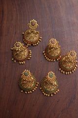 Matte Peacock Wide Jhumkas