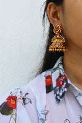 Matte Peacock Wide Jhumkas