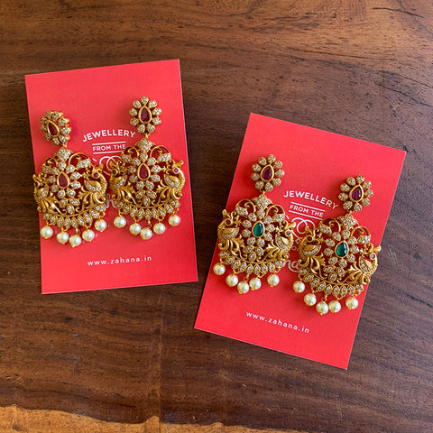 Matte AD Peacock Festive Earrings