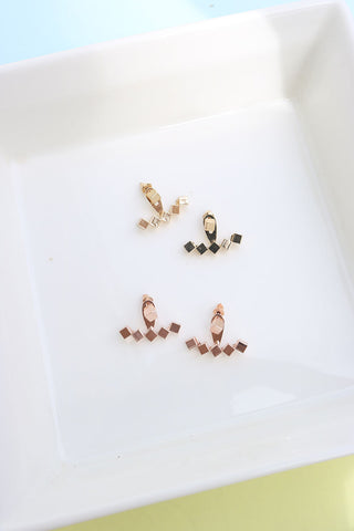 Cube Up-Down Earrings