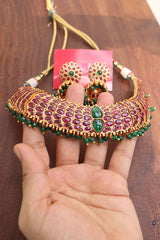 Ruby Green Oval Choker Set