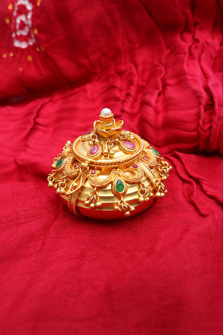 Gold Rose KumKum Box