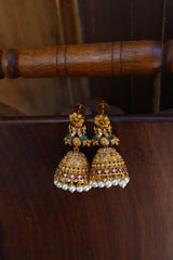 Matte Peacock Spiral Jhumkas
