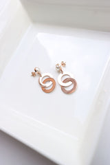 Rosegold Double circle Danglers