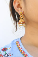 Matte Peacock Spiral Jhumkas