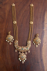 Matte AD Peacock Long Necklace set