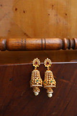 AD Sleek Flower Jhumkas