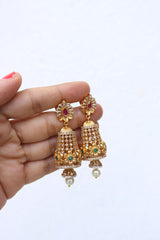 AD Sleek Flower Jhumkas
