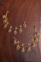 Two Layer Small Jhumkas Ear Chain
