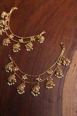 Two Layer Small Jhumkas Ear Chain