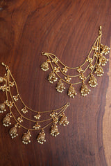 Three Layer Small Jhumkas Ear Chain