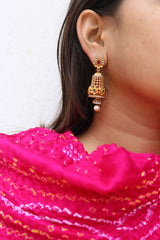 AD Sleek Flower Jhumkas