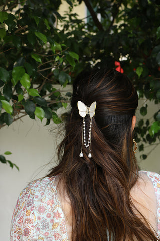 Marble Butterfly Claw Clip