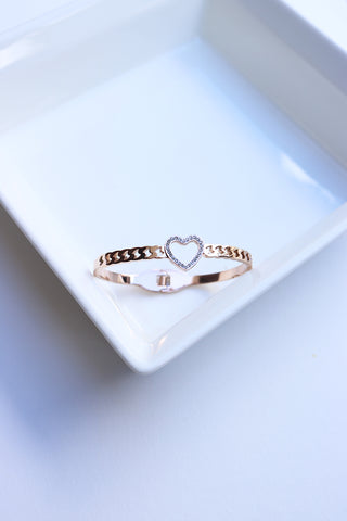 Rosegold Heart Link Bracelet