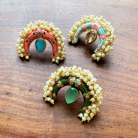 Chaand Cluster Pearl Statement Ring