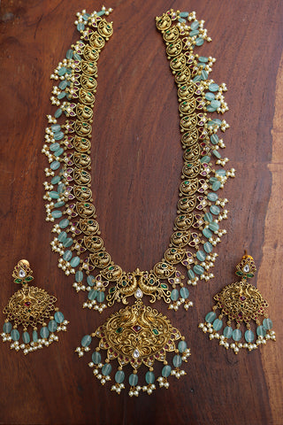 Matte Peacock Intricate Long Set