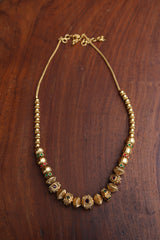 Ruby Green Square Maala and Sunflower Jhumkas