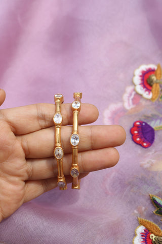 92.5 Silver Oval Stone Bangles
