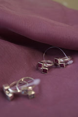 92.5 Silver Square Clasp Toe Rings