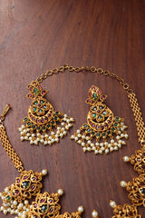 Ruby Green Guttapusalu Pendant set