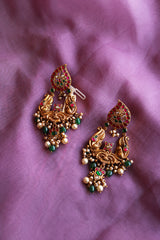 92.5 Silver Paisley Peacock Earrings