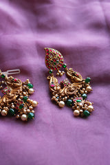 92.5 Silver Paisley Peacock Earrings