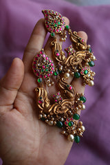 92.5 Silver Paisley Peacock Earrings